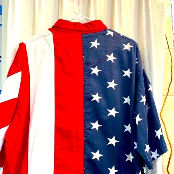 Men’s Redhead Patriotic USA Short Sleeve Button Down Independence Day Shirt XL - Picture 7 of 8